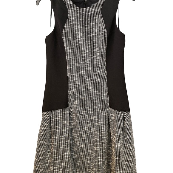 GUESS Black With Stripe Sleeveless Skater Dress Size 8 - Picture 3 of 7